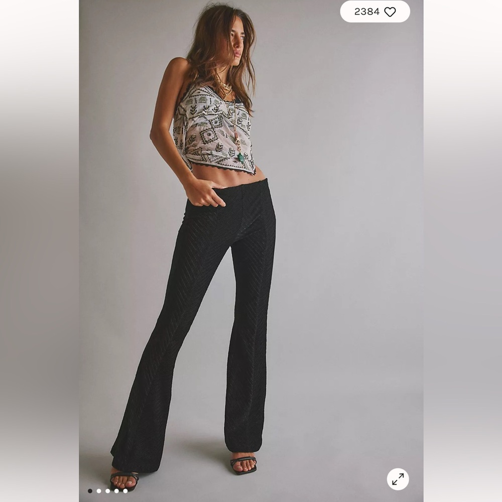 Black Women's Flared, High Wasted, Pull On, High Waste, Pants